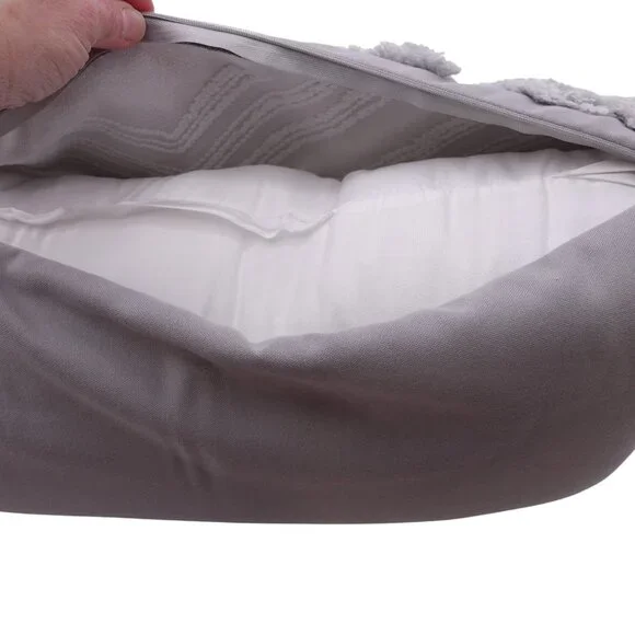 NWOT Home Reflection Tufted Decorative 12" x 24" Pillow Gray Decor Cozy Modern - Picture 8 of 11